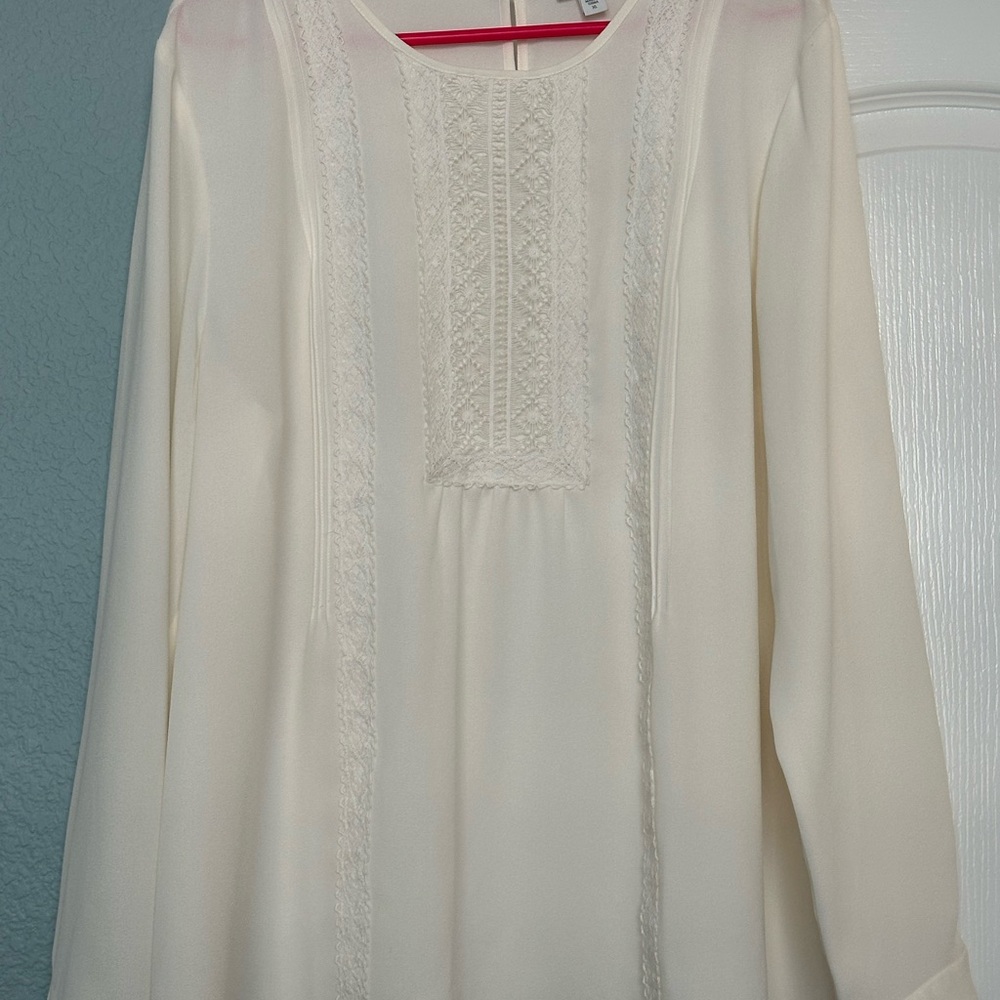 J. Jill Ivory Lace Detail Top
